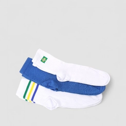 Meia Masculino Stz Kit Cores Do Brasil Bandeira Azul E Branco