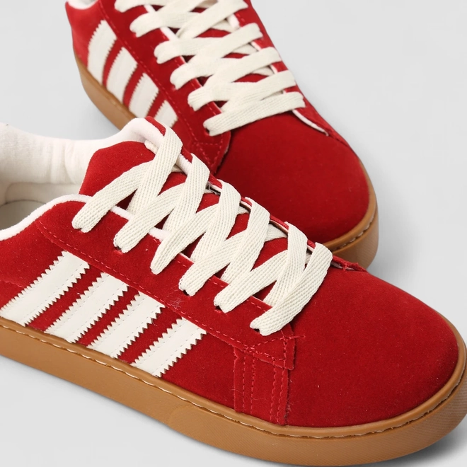 Tênis Casual Feminino Penélope Camurça Vermelho