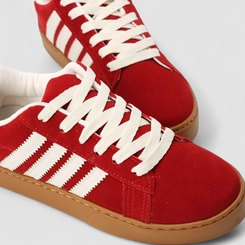 Tênis Casual Feminino Penélope Camurça Vermelho
