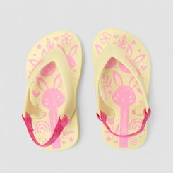 Chinelo Bebê Ipanema Elástico Coelhinhos Amarelo & Rosa