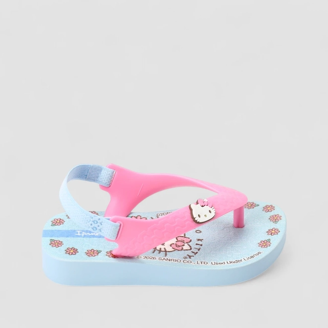 Chinelo Infantil Ipanema Hello Kitty Flores Azul