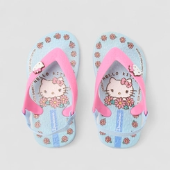 Chinelo Infantil Ipanema Hello Kitty Flores Azul