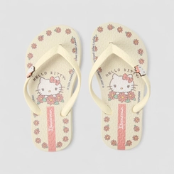 Chinelo Infantil Ipanema Hello Kitty Flores Bege