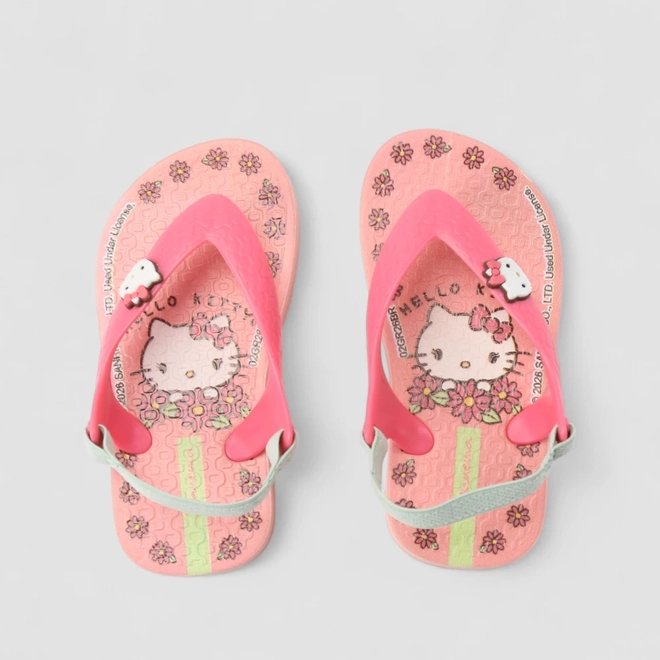 Chinelo Infantil Ipanema Hello Kitty Flores Rosa