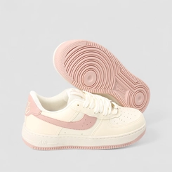 Tênis Casual Feminino Vanscy Recorte Off White