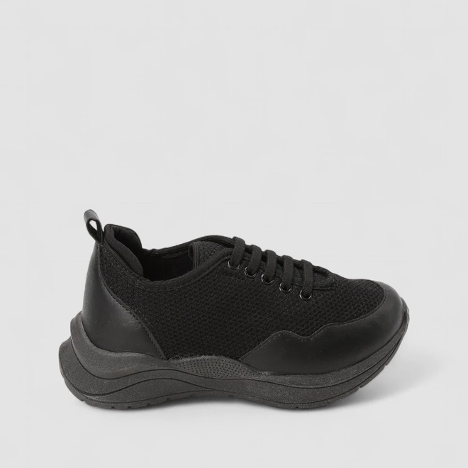 Tênis Casual Infantil Vertus Elástico Preto