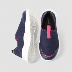 Slip On Infantil Gabrielinha Calce Fácil Mesh Detalhe Pink Marinho