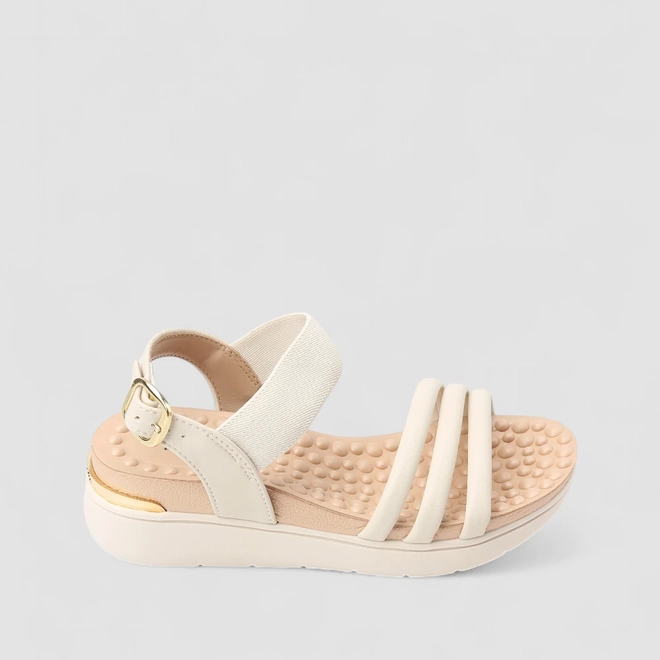 Sandália Feminina Modare Ultraconforto Elástico Multitiras Off White