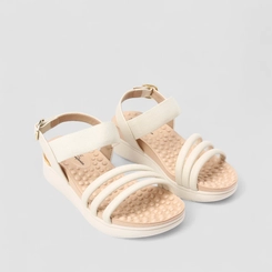 Sandália Feminina Modare Ultraconforto Elástico Multitiras Off White
