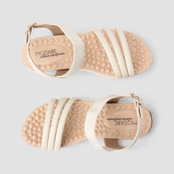 Sandália Feminina Modare Ultraconforto Elástico Multitiras Off White