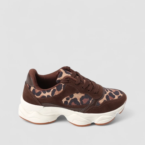 Tênis Casual Feminino Gabriela Onça Recortes Camurça Multicolor