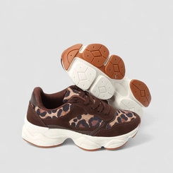 Tênis Casual Feminino Gabriela Onça Recortes Camurça Multicolor