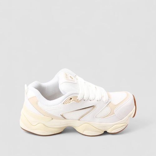 Tênis Chunky Feminino Logus Detalhe Recorte Mesh Branco