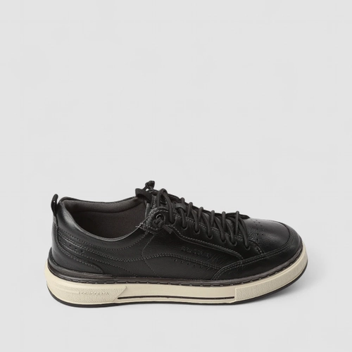 Tênis Casual Masculino Democrata Original Couro Preto