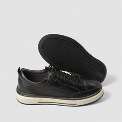Tênis Casual Masculino Democrata Original Couro Preto