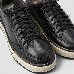 Tênis Casual Masculino Democrata Original Couro Preto