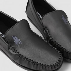 Mocassim Masculino Woche Detalhe Bordado Preto