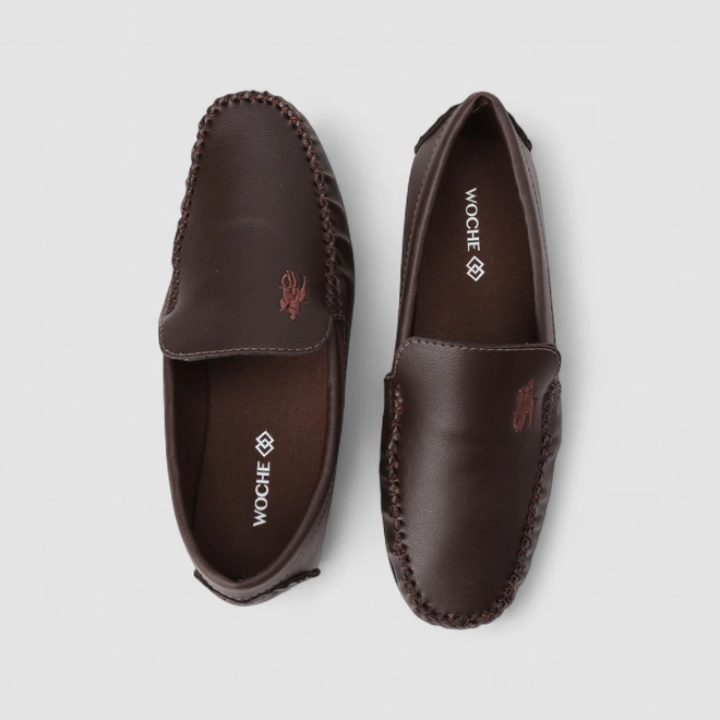 Mocassim Masculino Woche Detalhe Bordado Marrom