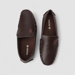 Mocassim Masculino Woche Detalhe Bordado Marrom