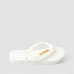 Chinelo Feminino Havaianas Detalhe Dourado Branco