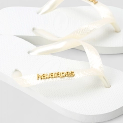 Chinelo Feminino Havaianas Detalhe Dourado Branco