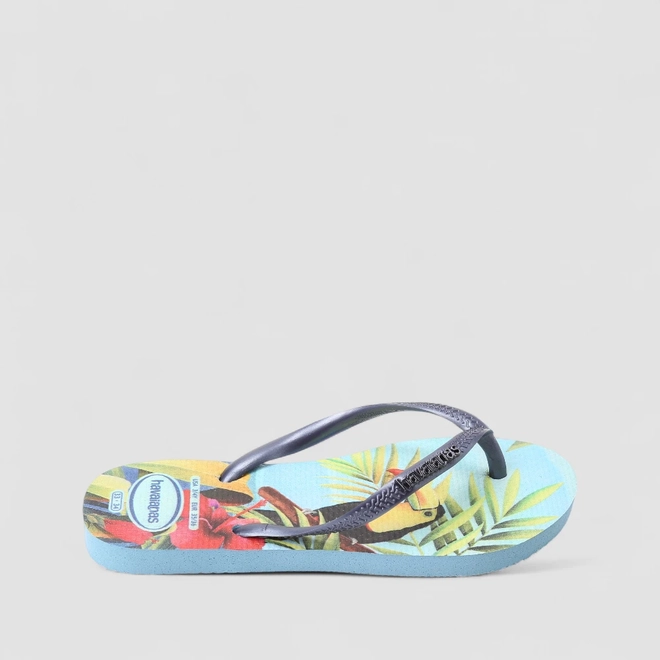 Chinelo Feminino Havaianas Slim Tropical Azul