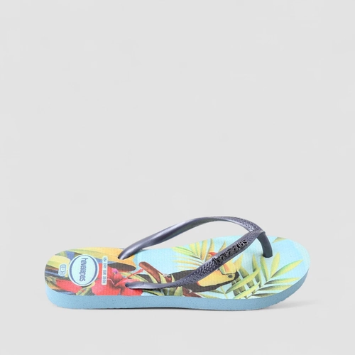 Chinelo Feminino Havaianas Slim Tropical Azul