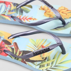 Chinelo Feminino Havaianas Slim Tropical Azul