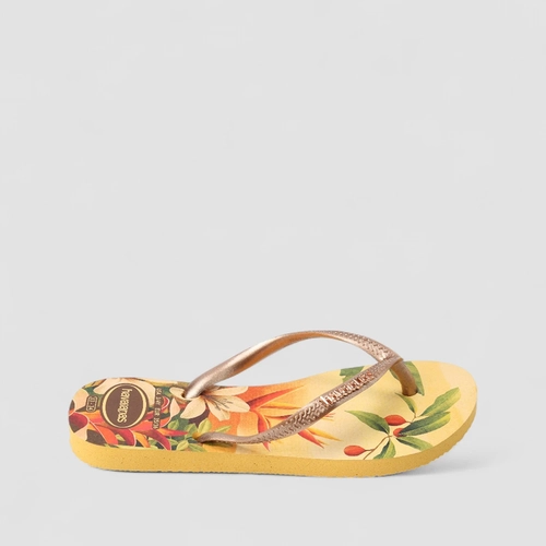 Chinelo Feminino Havaianas Original Floral Amarelo