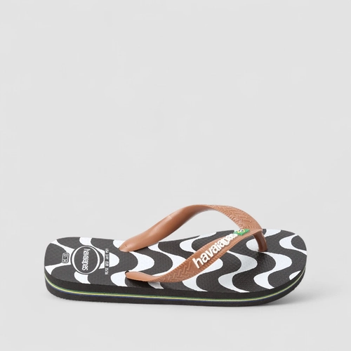 Chinelo Feminino Havaianas Original Ondas Preto E Branco