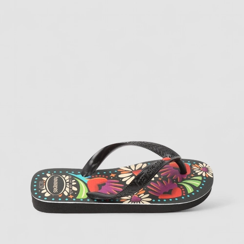 Chinelo Feminino Havaianas Original Estampado Floral Preto