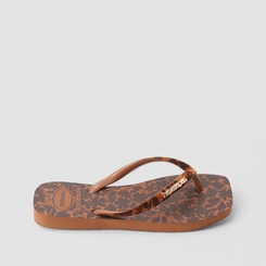 Chinelo Feminino Havaianas Slim Square Velvet Marrom