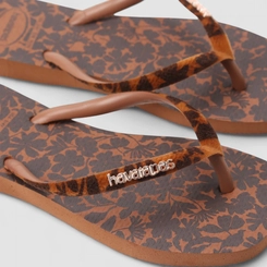 Chinelo Feminino Havaianas Slim Square Velvet Marrom