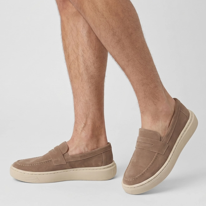 Mocassim Masculino Woche Camurça Marrom