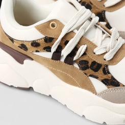 Tênis Chunky Feminino Gabriela Recorte Animal Print Camurça Multicolor