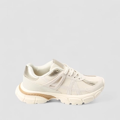 Tênis Casual Feminino Gabriela Detalhe Metalizado Off White