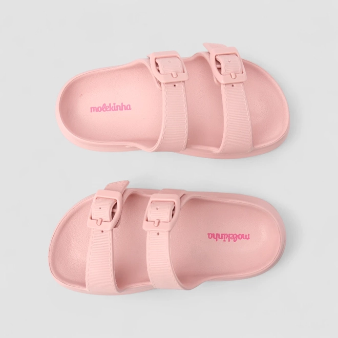 Papete Infantil Molekinha Fivelas Rosa