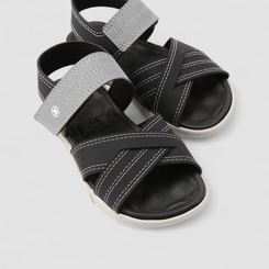 Sandália Infantil Molekinho Tira Contato Preto & Cinza
