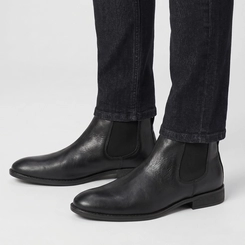Bota Chelsea Masculina Bow River Couro Preta