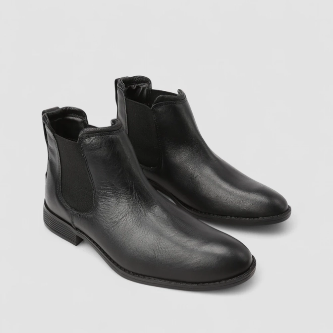 Bota Chelsea Masculina Bow River Couro Preta