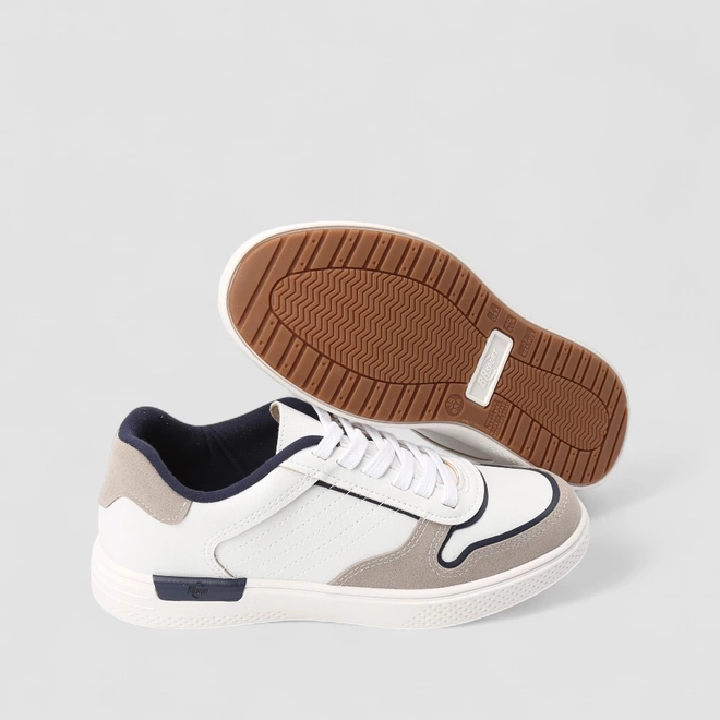 Tênis Casual Masculino BR Sport Recorte Camurça Branco