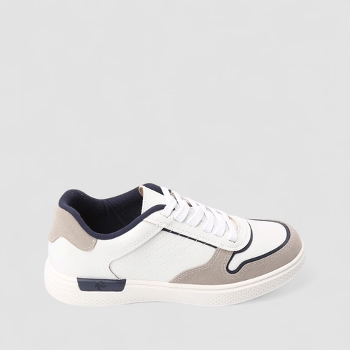 Tênis Casual Masculino BR Sport Recorte Camurça Branco