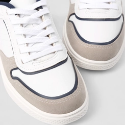 Tênis Casual Masculino BR Sport Recorte Camurça Branco