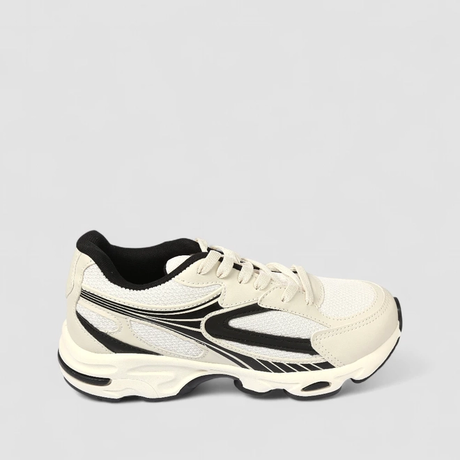 Tênis Esportivo Masculino Vertus Mesh Recorte Off White