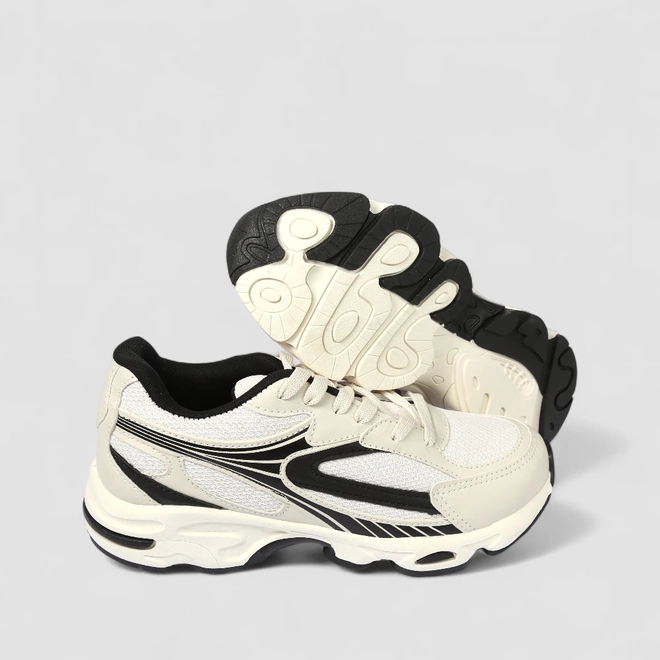 Tênis Esportivo Masculino Vertus Mesh Recorte Off White