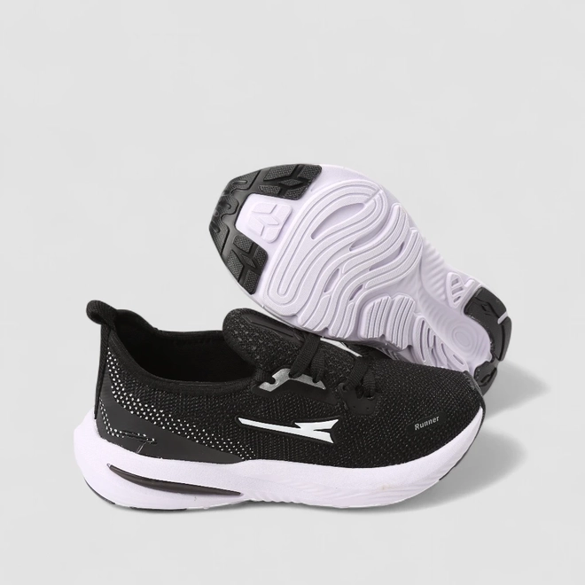 Tênis Esportivo Masculino Vertus Runner Preto & Branco