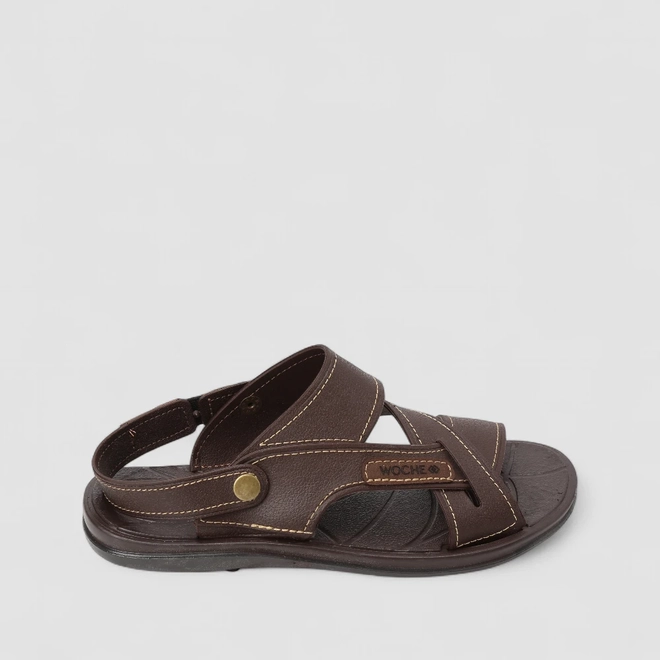 Sandália Masculina Woche Fecho Removível Marrom