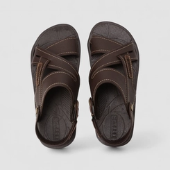 Sandália Masculina Woche Fecho Removível Marrom
