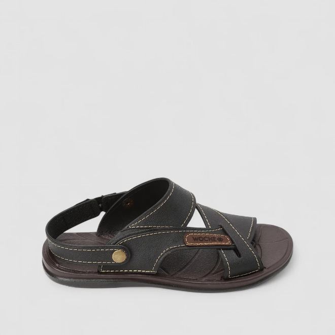 Sandália Masculina Woche Fecho Removível Preta