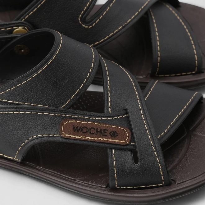 Sandália Masculina Woche Fecho Removível Preta